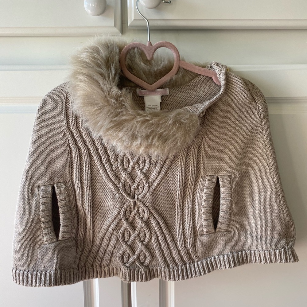 Janie and jack faux fur collar cape